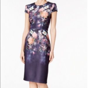 Betsey Johnson Floral Print Stretch Midi Dress
